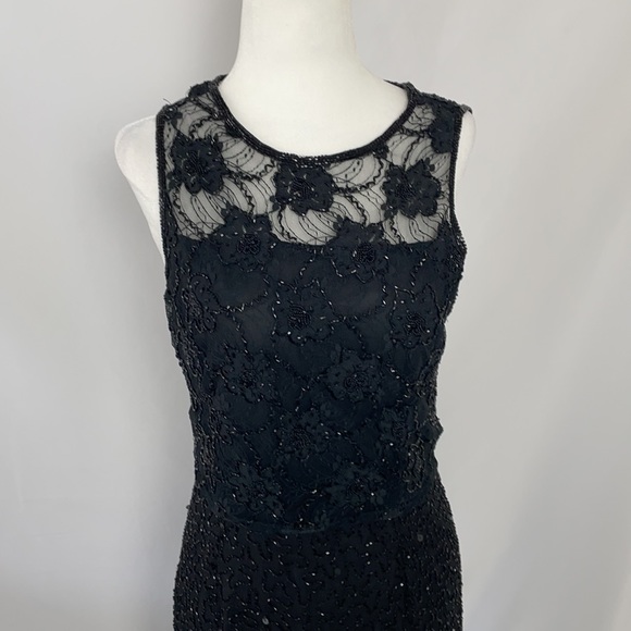 JKara Women’s Black Silk Beaded Maxi Dress - Picture 3 of 8